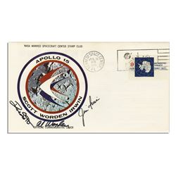 Apollo 15 Crew-Signed NASA Insurance Cover Worden COA