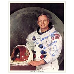 Neil Armstrong 8'' x 10'' Signed Color Inscribed Photo