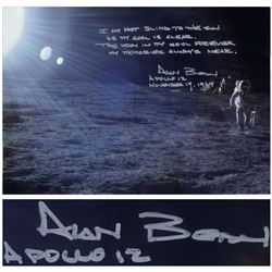 Alan Bean Large 22.5'' x 16'' Photo w a Handwritten Poem