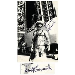 Striking Signed Photo, Scott Carpenter in His Spacesuit