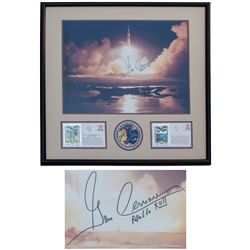 Gene Cernan Signed 19.5''x16'' Photo of Apollo 17 Rocket