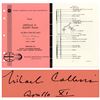 Image 1 : Michael Collins Signed Facsimile Apollo 11 Flight Plan