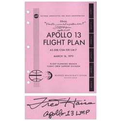 Fred Haise Signed Copy of the Apollo 13 Flight Plan