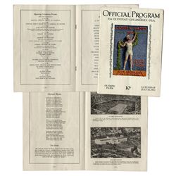 1932 Summer Olympics Program -- Held in Los Angeles