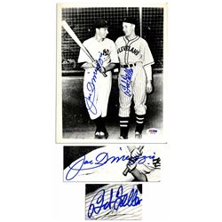 Joe DiMaggio & Bob Feller 8x10 Signed Photo PSA/DNA