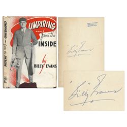 1947 Billy Evans Signed Book Umpiring From the Inside