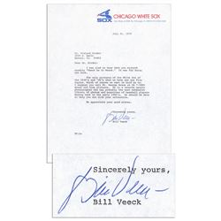 Hall of Famer Bill Veeck Typed Letter Signed