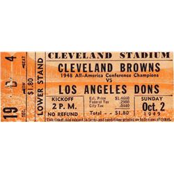 1949v Cleveland Browns Los Angeles Dons AAFC Ticket