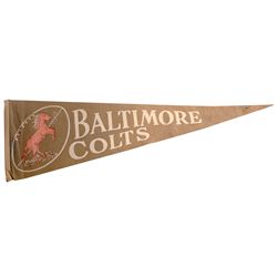 Early Baltimore Colts Pennant Featuring the Horse Mascot