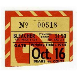 Colts v Bears Ticket Stub 16 October 1955 Wrigley Field