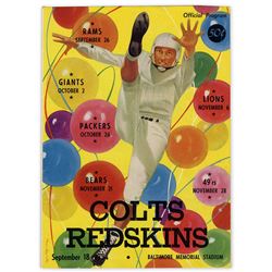 Colts vs. Redskins program from 1954