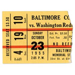Colts VS. Redskins Ticket Stub 1955