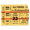 Image 1 : Colts VS. Redskins Ticket Stub 1955