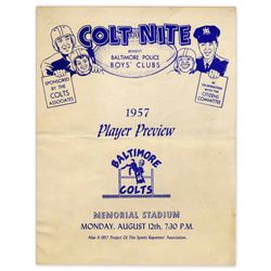 Baltimore Colt Nite Magazine 12 Aug 1957 Blues v Whites