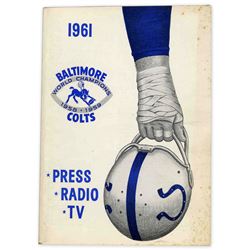 Baltimore Colts Press Radio & T.V. Guide 1961
