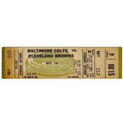 Baltimore Colts vs. Browns Full Ticket -- 14 October 1962