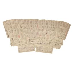 Lot of 46 Checks Signed by Charles ''Bubba'' Smith