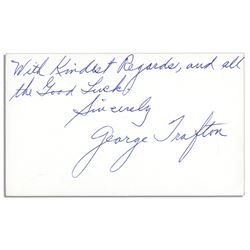 Football HOFer George Trafton Autograph Note Signed