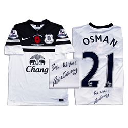 Leon Osman Match Worn Everton Football Shirt Signed COA