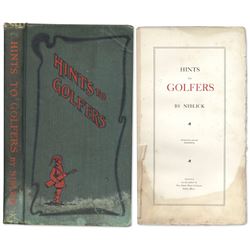 1902 Limited Book ''Hints to Golfers'' Niblick; 355/ 1000