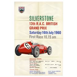 1960 British Grand Prix Auto Racing Poster