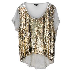 Cher Personally Worn Gold Sequin Blouse