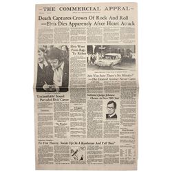 16 August 1977 death of Elvis Presley Special Ed. of Memphis newspaper 16 August 1977 death of Elvis