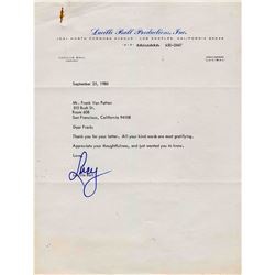 Lucille Lucy Ball Rare Typed Letter Signed