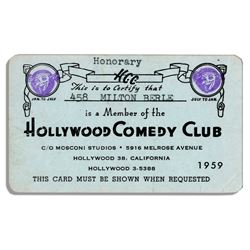 Milton Berle Card From Hollywood Comedy Club in 1959