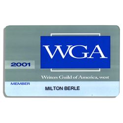 Milton Berle Membership Card to The Writers Guild