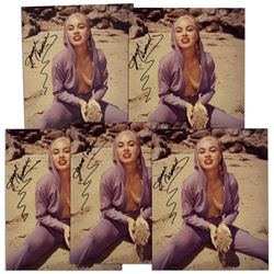 Lot of 5 Jeanne Carmen 8'' x 10'' Photos Signed -- Fine