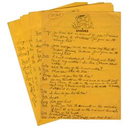 From Moe Howard Estate, His 10 pp Handwritten Comedy