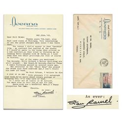 Stan Laurel Letter Signed re Replacing L&H w H Langdon