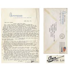 Stan Laurel Letter Signed Re Laurel & Hardy