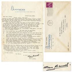 Stan Laurel Letter Signed re Marilyn Monroe's Death