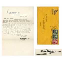 Stan Laurel Letter Signed; Bad Museum Wax Figure of Him