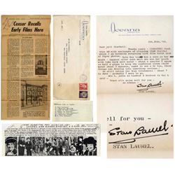 Stan Laurel Letter Signed a Month Before His Death