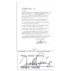 Freddie Prinze Sr. Document Contract Signed. Rare.