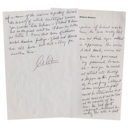 William Shatner Leonard Nimoy Handwritten Essay Signed