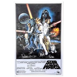 Star Wars Cast Signed Movie Poster Celeb Auth COA