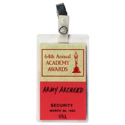 64th Academy Awards TV Pass for Army Archerd