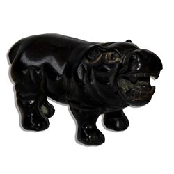 Marlene Dietrich Personally-Owned Wood Hippo Figurine