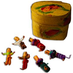 Set of Guatemalan ''Worry Dolls'' Owned by Farrah Fawcett