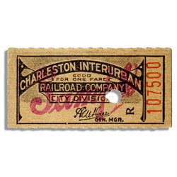 Charleston, W Virginia Interurban Electric Railroad Tkt