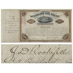 John D. Rockefeller Signed Stock Certificate for Oil