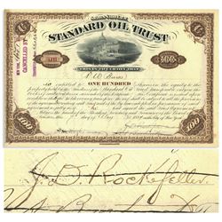 John D. Rockefeller Signed Stock Certificate for Oil