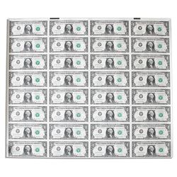 2003-A Uncut $1 Sheet of 32 Notes Chicago Federal