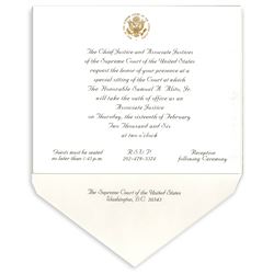 Invitation to the Investiture of Justice Samuel Alito