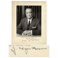 J. Edgar Hoover Signed Photograph w FBI Envelope