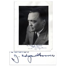 J. Edgar Hoover 1950 Signed Photo With His Autograph